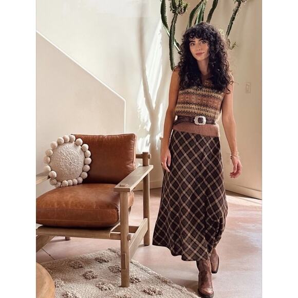 Vintage Woven Cognac Leather Belt | Artisan Patchwork Brass Buckle | Fossil Y2K - Picture 4 of 13